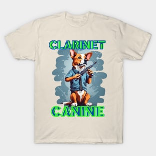 Dog Clarinetist: "Clarinet Canine" T-Shirt